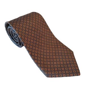 Brooks Brothers Makers Men's 100% Silk Tie Green with Gold Diamonds Handmade